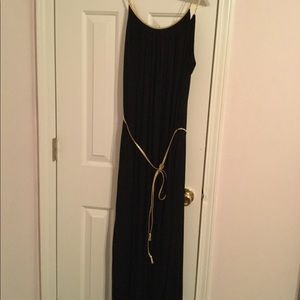 Maxi black and gold knitted dress